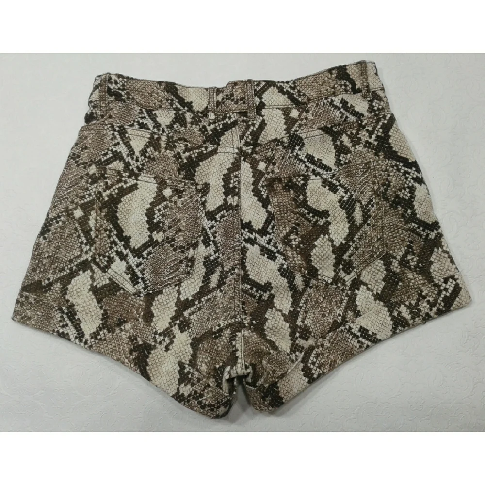H&M snake print DENIM shorts size 10